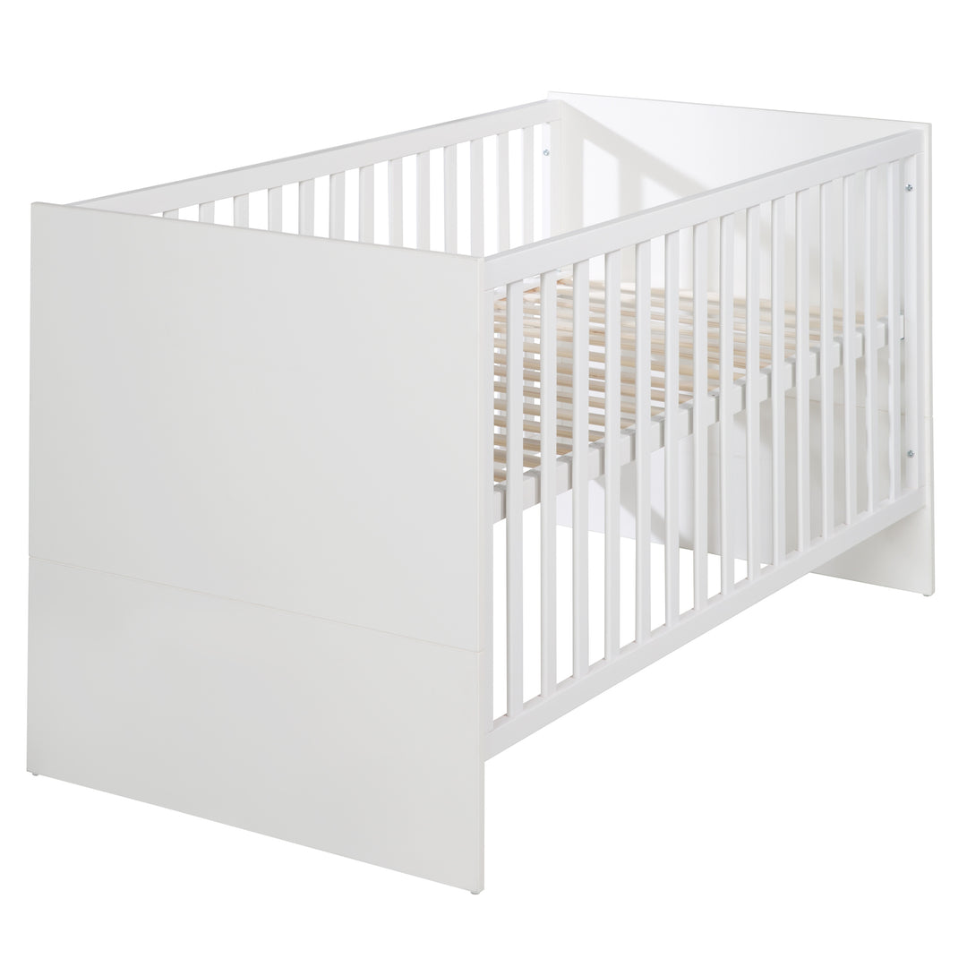 Convertible Cot Bed Made of Wood 'Lilo' 70x140 cm - Height-Adjustable - Convertible - White – Cutout (1/7)