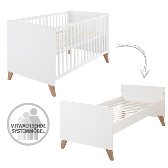 Convertible Cot Bed 'Ole' 70 x 140 cm - Verstell-/ Convertible - Incl. 3 Drop-Down Slats – Infographic (5/10)