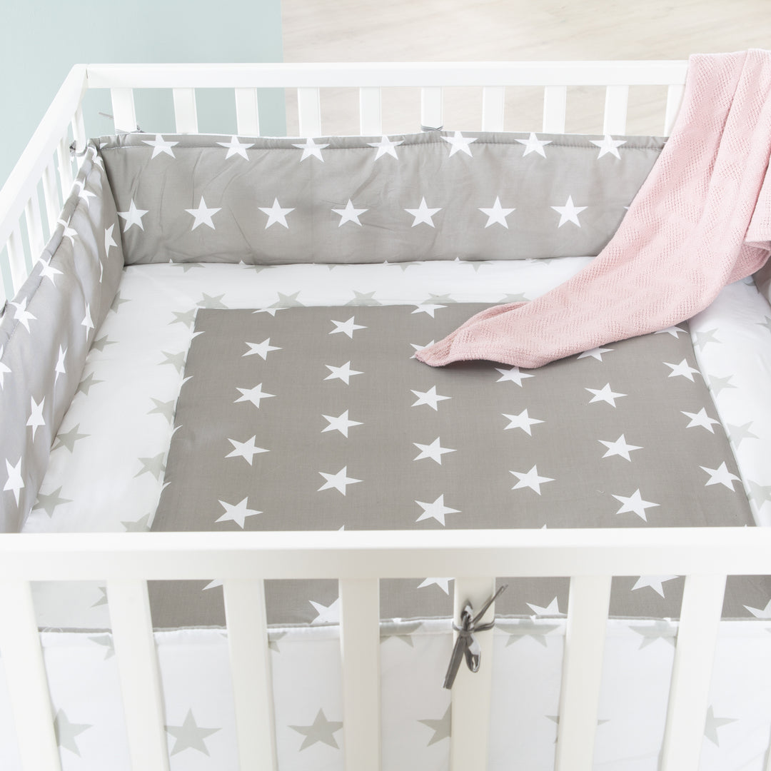 Parc 'Little Stars', 100 x 100 cm, sûr parc incl. protection intérieure & roulettes, blanc – Photo de détail (4/8)
