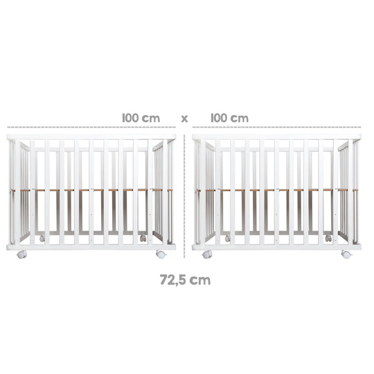 Parc 'Little Stars', 100 x 100 cm, sûr parc incl. protection intérieure & roulettes, blanc – Infographie (5/8)