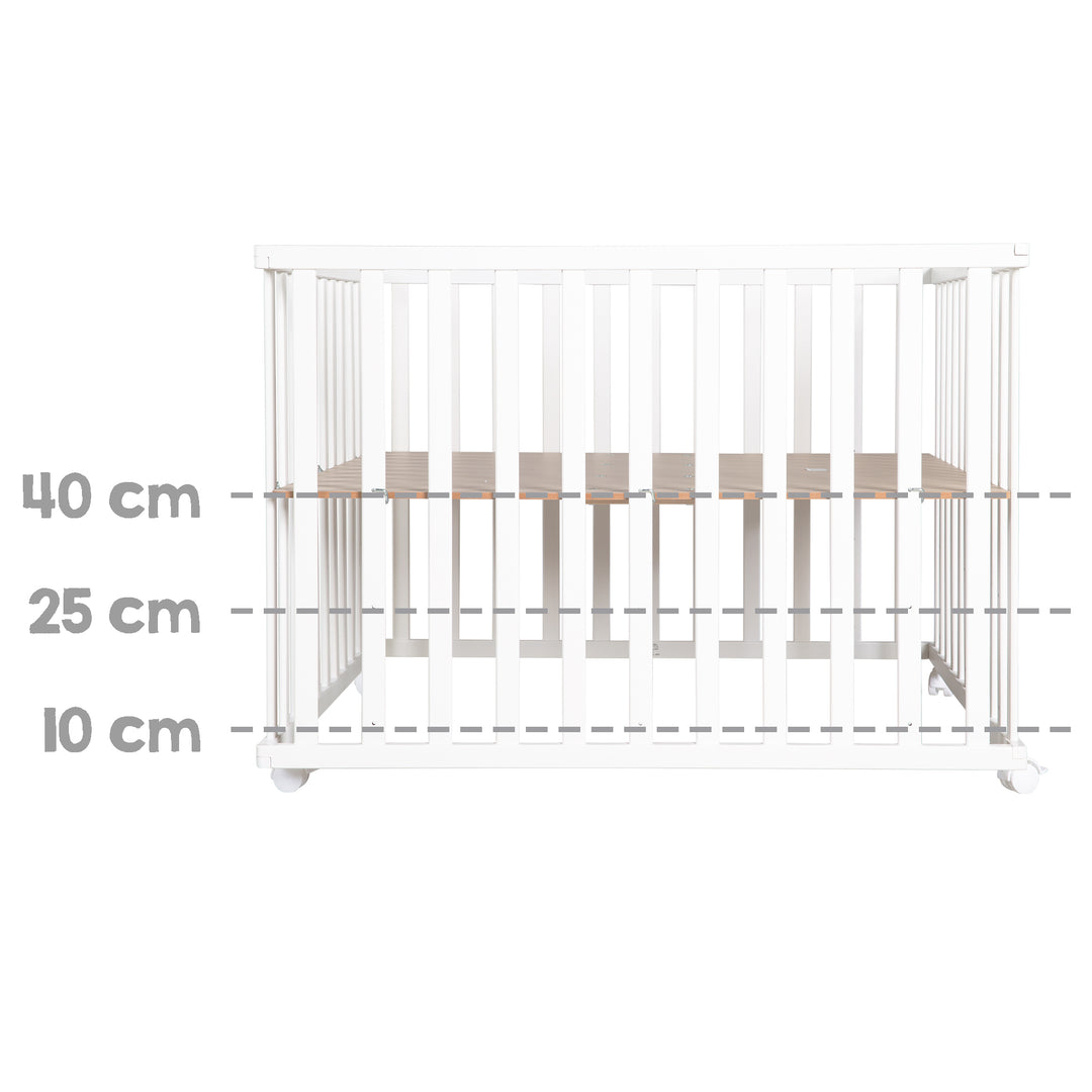 Parc 'Little Stars', 100 x 100 cm, sûr parc incl. protection intérieure & roulettes, blanc – Infographie (8/8)