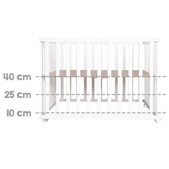 Parc 'Little Stars', 100 x 100 cm, sûr parc incl. protection intérieure & roulettes, blanc – Infographie (8/8)