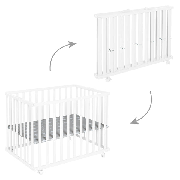 Botón variantes parque – Plegable – Parque blanco con base de lámina