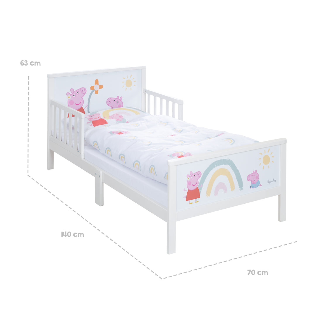 Toddler-Themenbett 'Peppa Pig' 70 x 140 cm inkl. Lattenrost & Bettwäsche – Infografik (13/13)