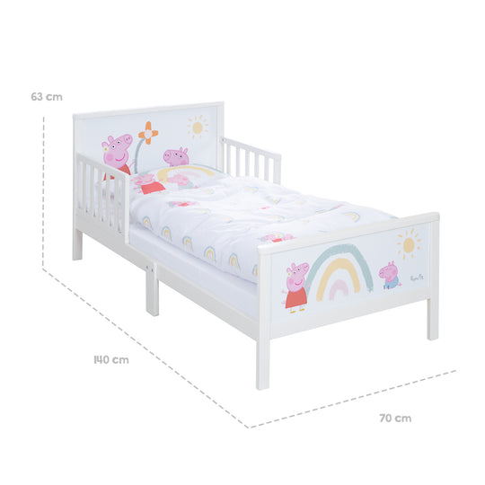 Toddler-Themenbett 'Peppa Pig' 70 x 140 cm inkl. Lattenrost & Bettwäsche – Infografik (13/13)