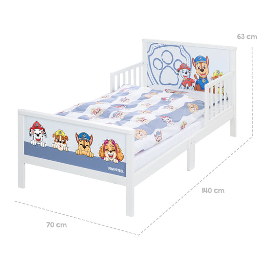 Toddler-Themenbett 'Paw Patrol' 70 x 140 cm incl. Slatted Frame & Bedding – Infographic (3/7)
