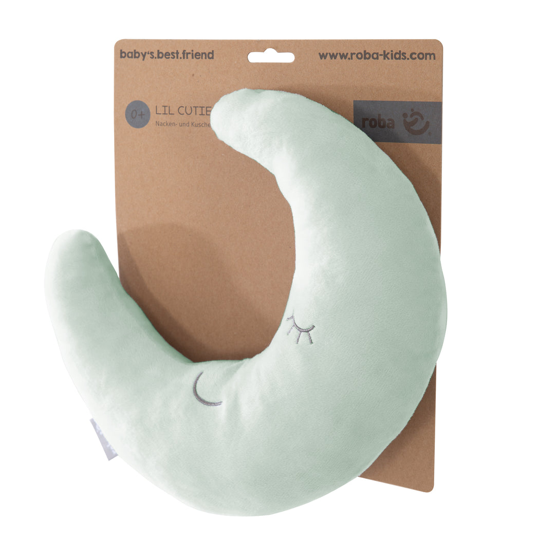 Cuscino poggianuca in forma di luna 'roba Style' - Morbido cuscino decorativo - Frosty green – Ritaglio (2/5)
