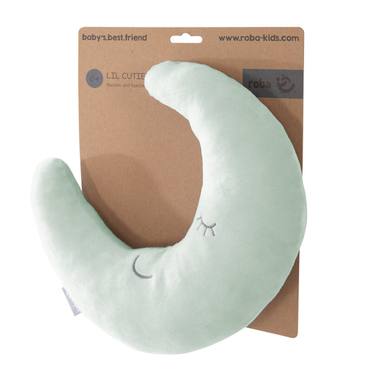 Cuscino poggianuca in forma di luna 'roba Style' - Morbido cuscino decorativo - Frosty green – Ritaglio (2/5)