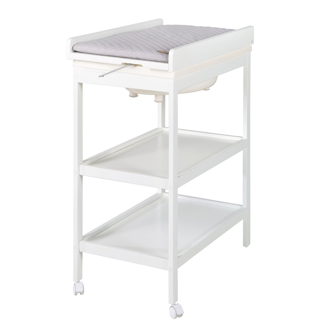 Combinato bagno-fasciatoio 'Neonato Pool' bianco incl. girevole materassino fasciatoio 'roba Style grigio' con 2 rotelle – Ritaglio (3/17)
