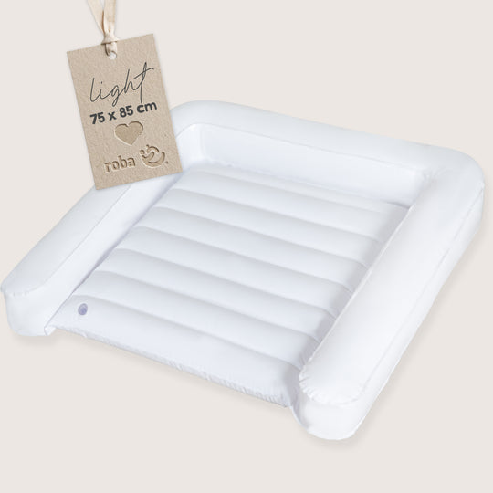 Wickelauflage aufblasbar 85 x 75 cm - Wasserfeste & pflegeleichte Unterlage - Weiß – Produktbild (3/8)