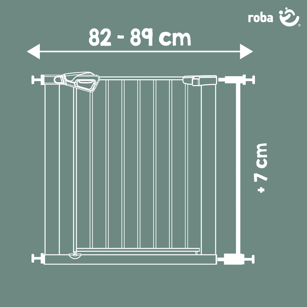 Elemento de extensión 7 cm - Extensión para barrera para puertas y escaleras easySafe + de metal - Negro – Infografía (2/3)
