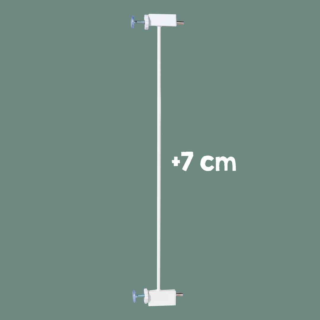 Elemento di estensione 7 cm - Estensione per cancelletto per porte e scale easySafe + in metallo - Bianco – Infografica (3/3)