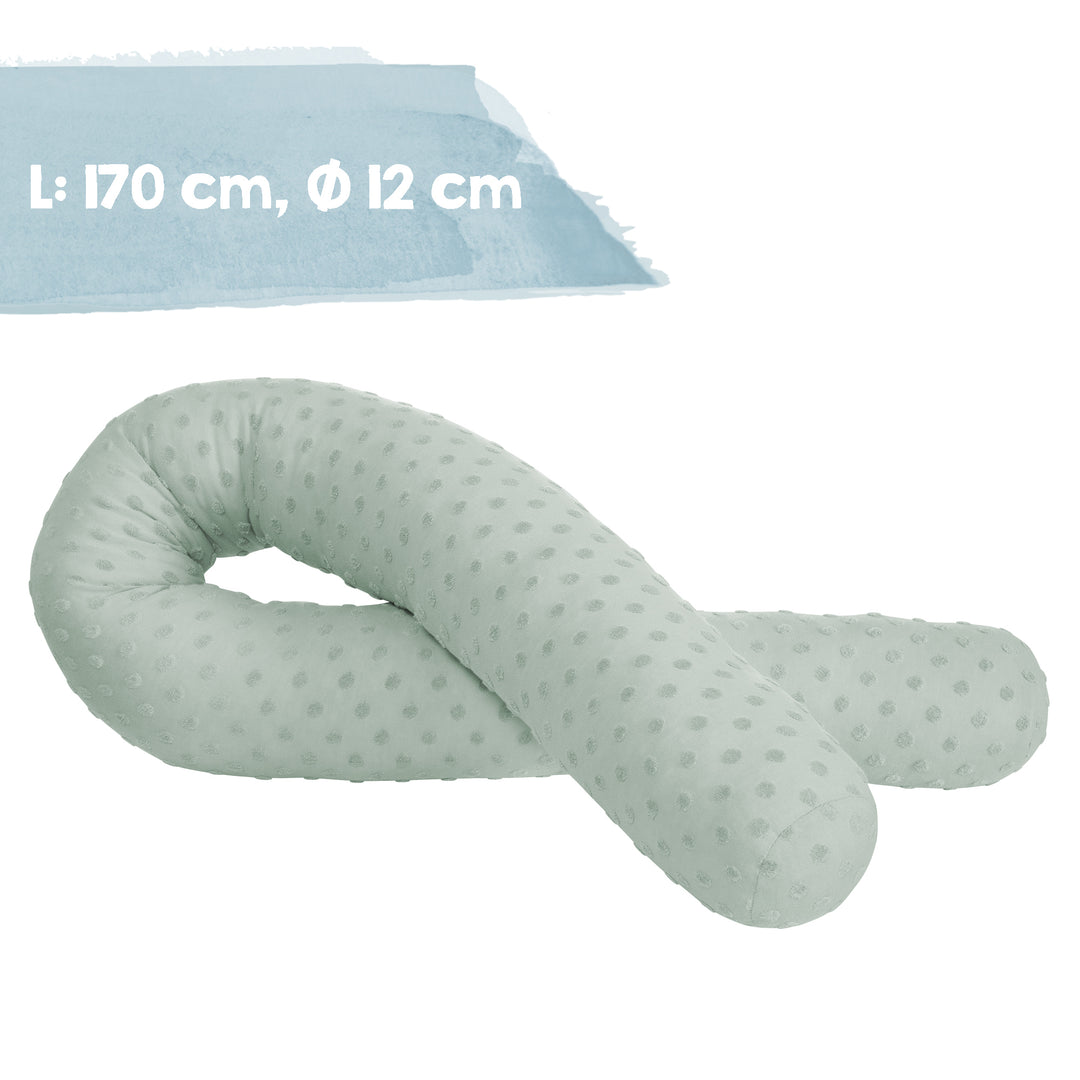 Organic coffret cadeau 'Lil Planet' frosty green, boudin de lit biologique, -couverture & -Doudou – Infographie (3/5)