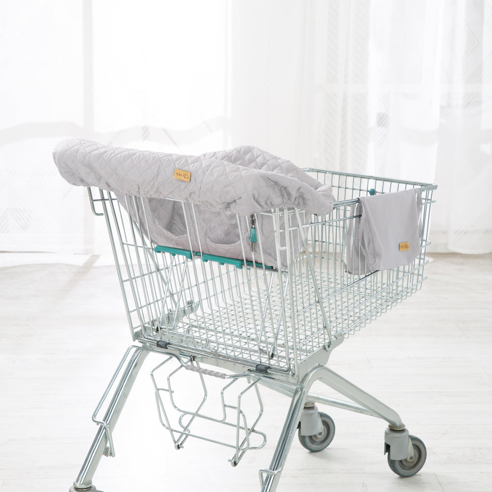 Shopping Cart Cover 'roba Style' for Babies incl. Carrying Backpack - Light Grey – Lifestyle Image (2/6)