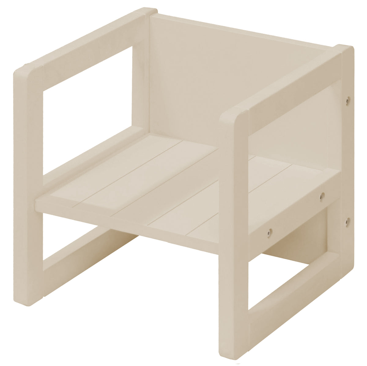 Taburete infantil de estilo rústico - Taburete reversible con 3 alturas de asiento - Madera beige / cashmere – Recorte (1/14)