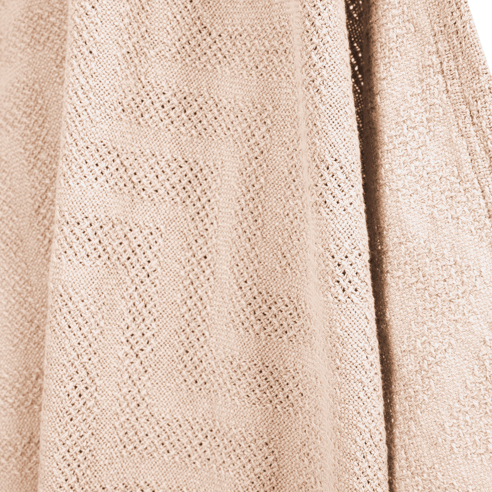 Babydecke 'Frosty Almond' 80x80 in Strickoptik - GOTS & Oeko Tex - Beige – Detailbild (2/8)