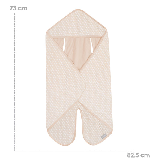 Couverture d'emmaillotage 80 x 80 cm 'Frosty Almond' - GOTS & Oeko tex certifié - Beige – Infographie (3/4)