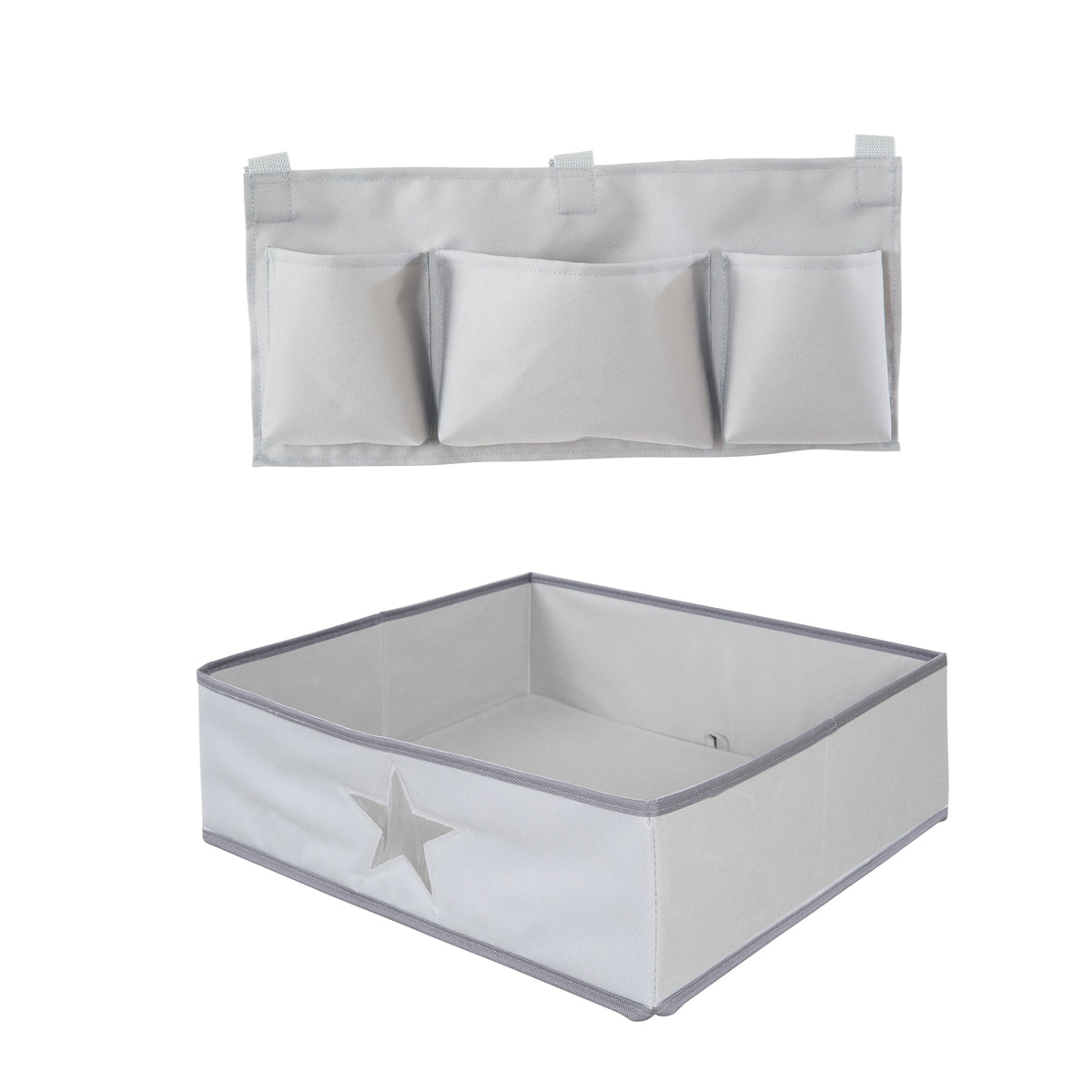 Organiser-Set with Star-Motif - Matching for All Born Up & Sit Up High Chairs - Grey – Cutout (1/9)