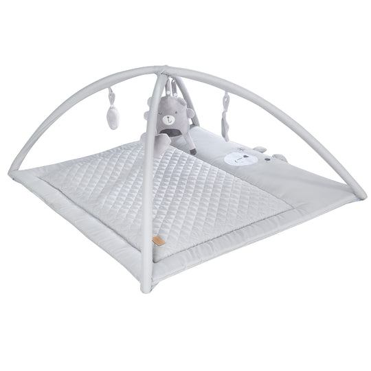 2in1 Krabbeldecke 'roba Style' mit Spielbogen + 5 Elementen - 85 x 75 cm - Silbergrau – Freisteller (1/7)