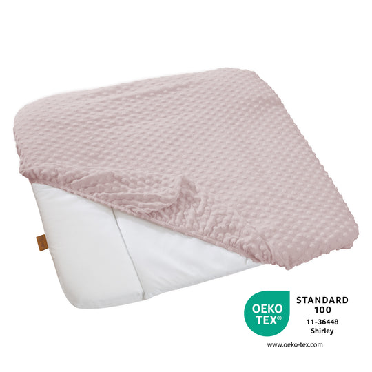 Organic Spannbezug für Wickelauflagen 'Lil Planet' aus Bio-Jersey - GOTS - 85 x 75 cm - Rosa / Mauve – Infografik (12/15)