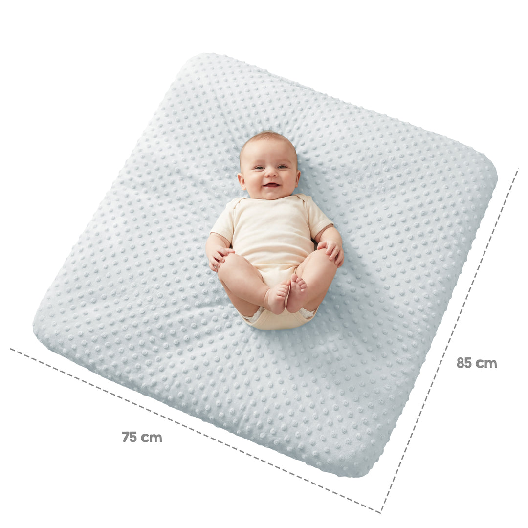 Organic Fitted Cover for Changing Pads 'Lil Planet' Made of Organic Jersey - GOTS - 85 x 75 cm - Light Blue – Infographic (6/16)