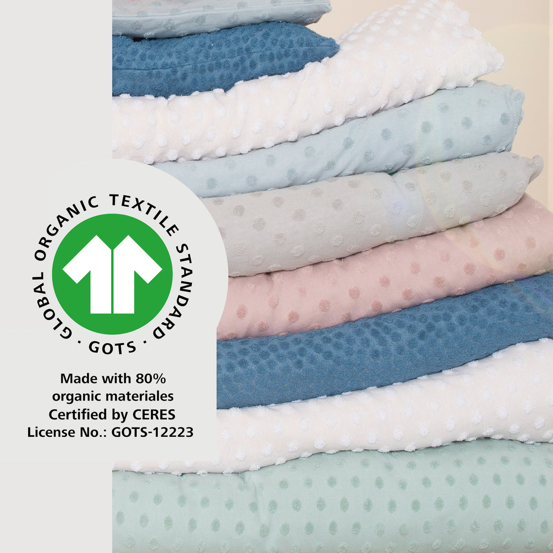 Organic Fitted Cover for Changing Pads 'Lil Planet' Made of Organic Jersey - GOTS - 85 x 75 cm - Frosty Green – Infographic (13/16)