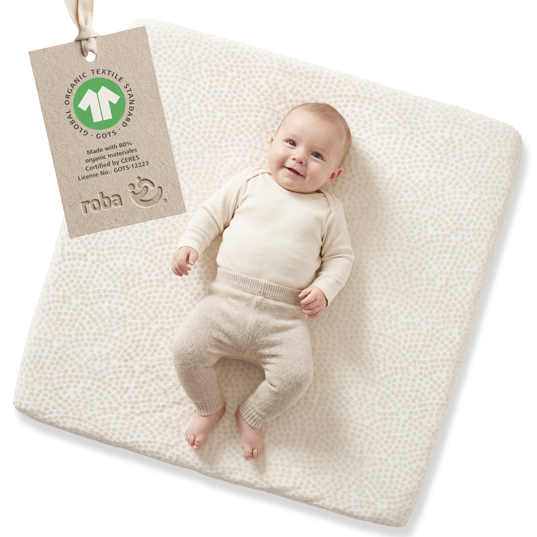 Organic Spannbezug für Wickelauflagen 75x85 cm 'Seashells Oyster' - Weiß – Produktbild (1/15)