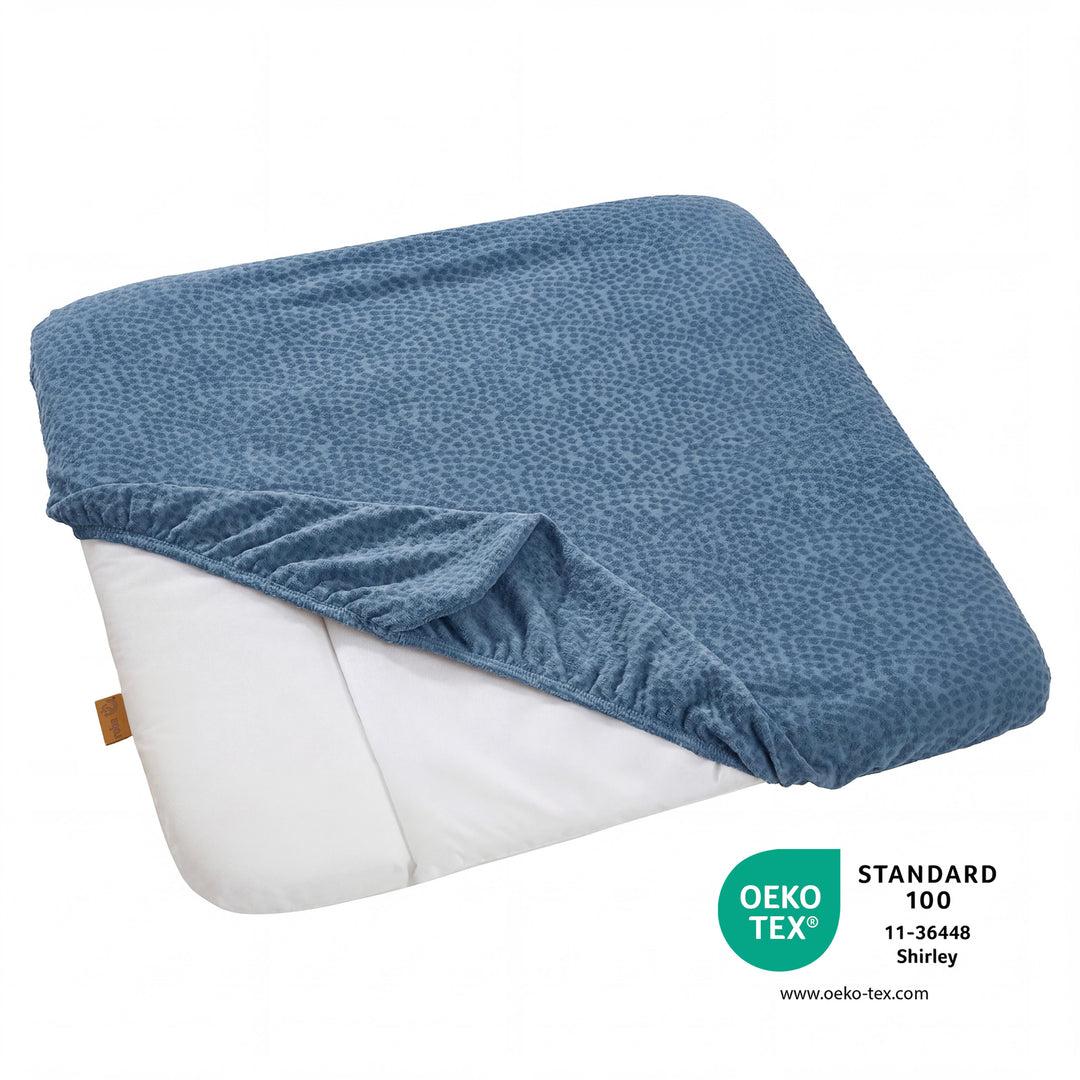 Organic Spannbezug für Wickelauflagen 75x85 cm 'Seashells Indigo' - Blau – Infografik (5/12)