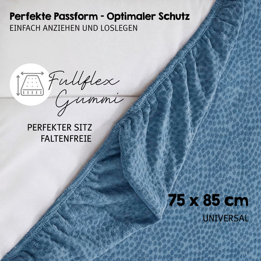 Organic Spannbezug für Wickelauflagen 75x85 cm 'Seashells Indigo' - Blau – Infografik (7/12)