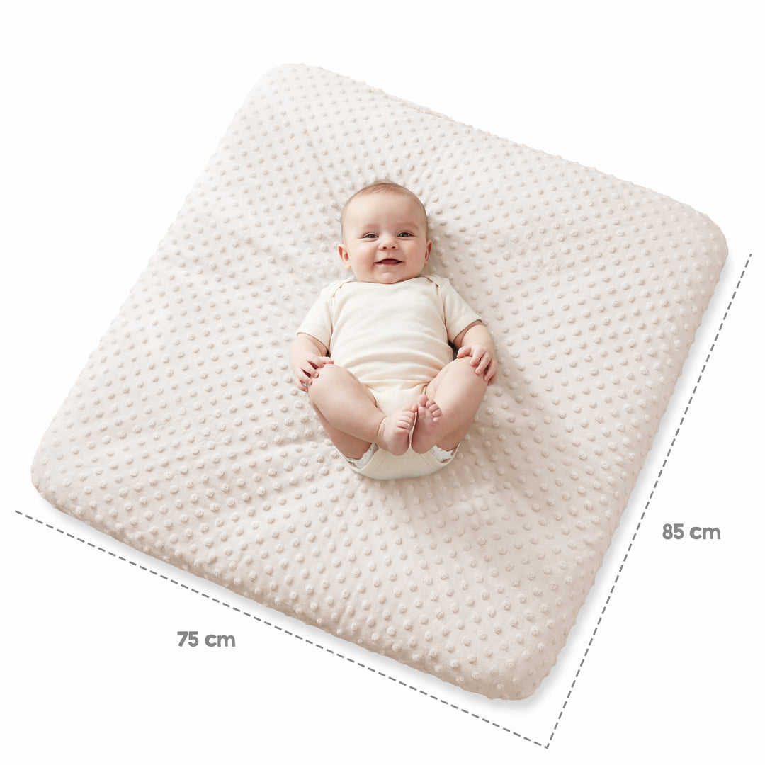 Organic housse ajustée pour matelas à langer 75x85 cm 'Frosty Almond' - Beige – Infographie (7/14)
