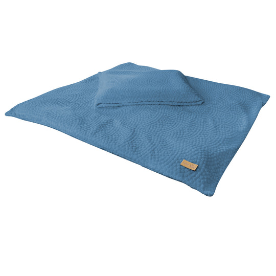 Cradle Bedding 80 x 80 cm 'Seashells Indigo' - GOTS & Oeko Tex Certified - Blue – Product Image (4/7)