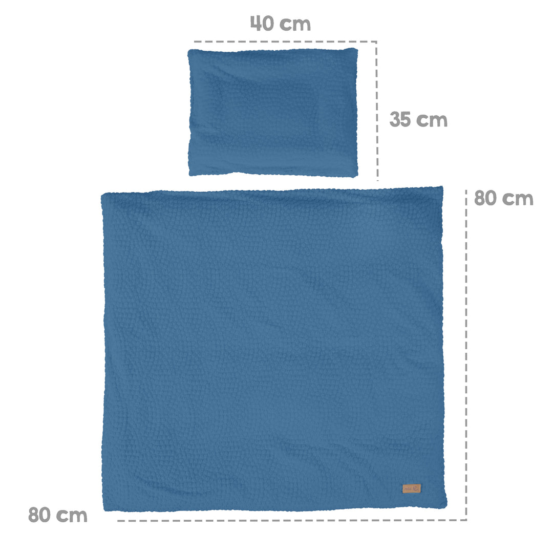Cradle Bedding 80 x 80 cm 'Seashells Indigo' - GOTS & Oeko Tex Certified - Blue – Infographic (6/7)