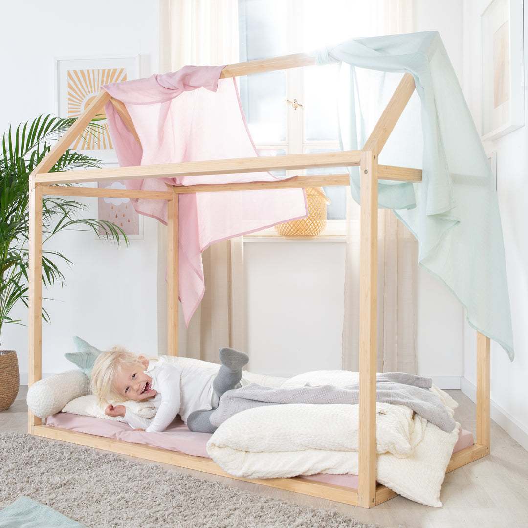 Ropa de cama infantil 100 x 135 cm 'Seashells Oyster' - GOTS & Oeko tex certificado - Blanco – Foto ambientada (5/7)