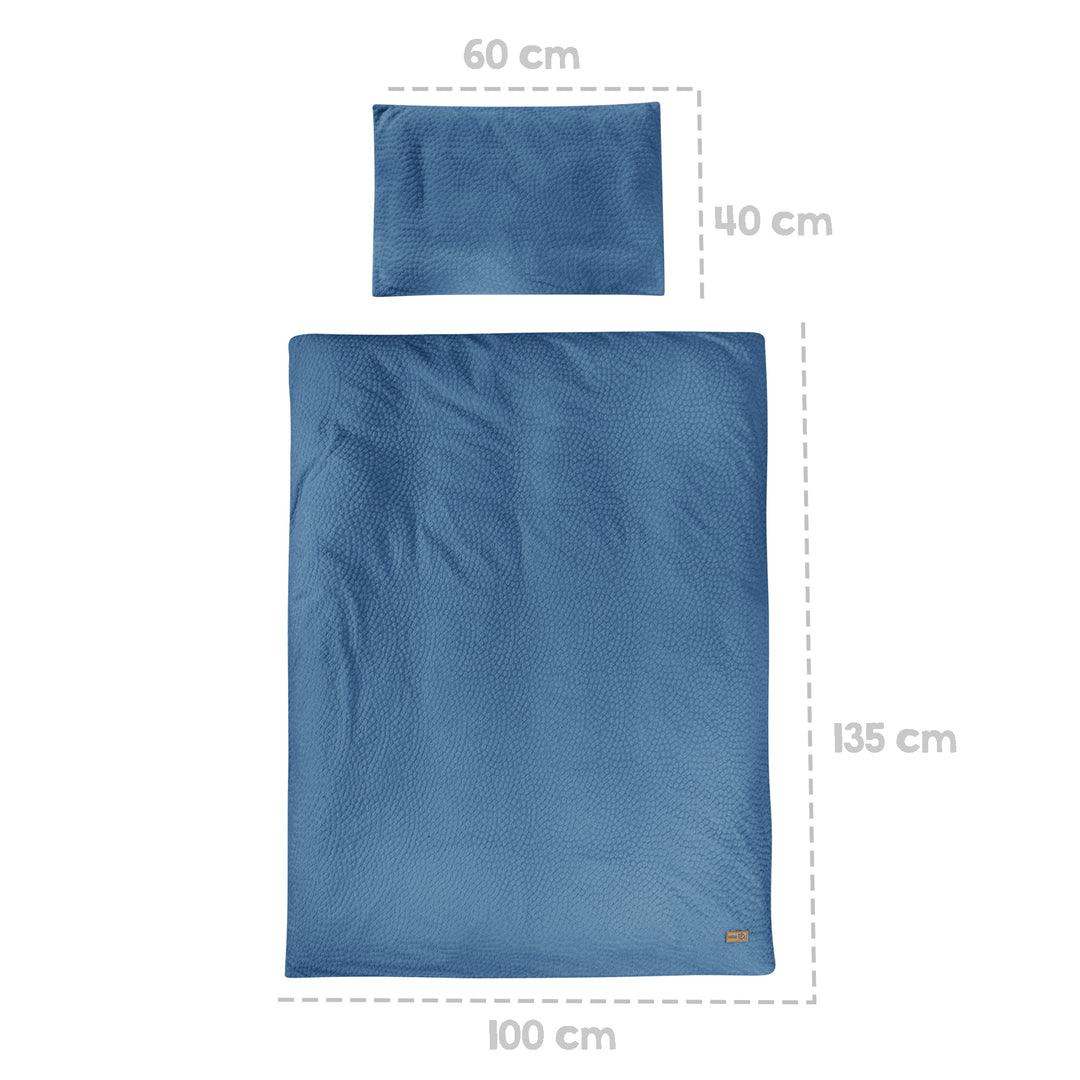 Kinderbettwäsche 100 x 135 cm 'Seashells Indigo' - GOTS & Oeko Tex zertifiziert - Blau – Infografik (7/9)