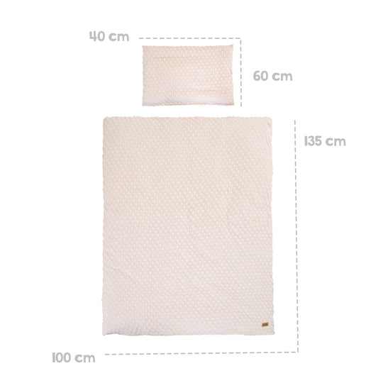 Ropa de cama infantil 100 x 135 cm 'Frosty Almond' - GOTS & Oeko tex certificado - Beige – Infografía (4/10)