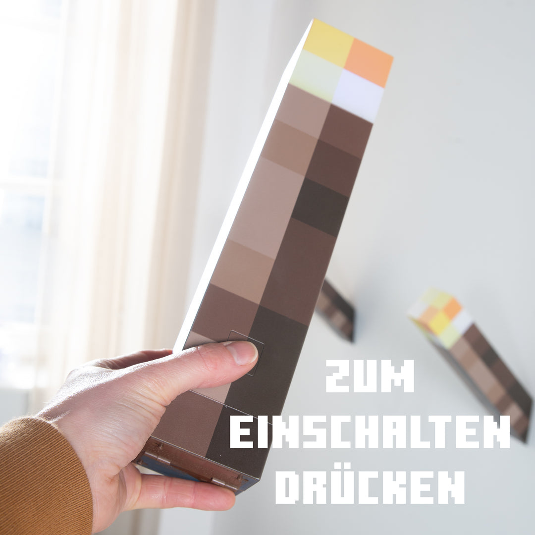 LED-Licht Fackel 'Minecraft' - Aufladbarer Akku - 4 Lichtoptionen – Milieubild (9/16)