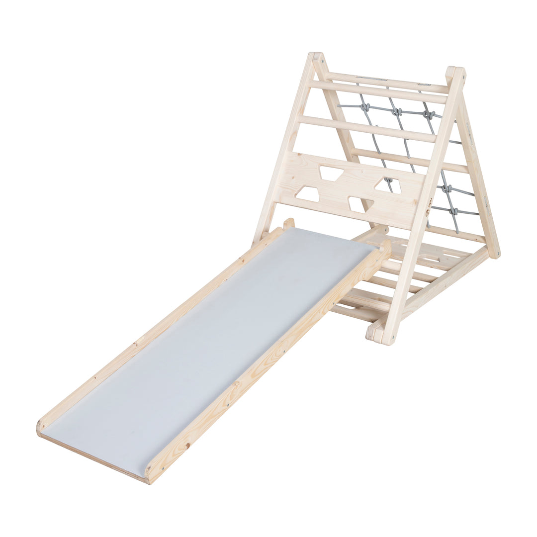 Tobogán de madera - Accesorios para triángulo de escalada & torre de juegos - Natural / gris – Recorte (14/15)