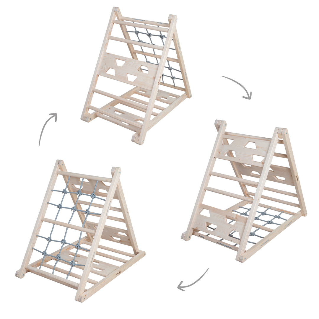 Triangolo di arrampicata in legno - Funzione a 3 lati - Naturale / grigio – Ritaglio (3/18)