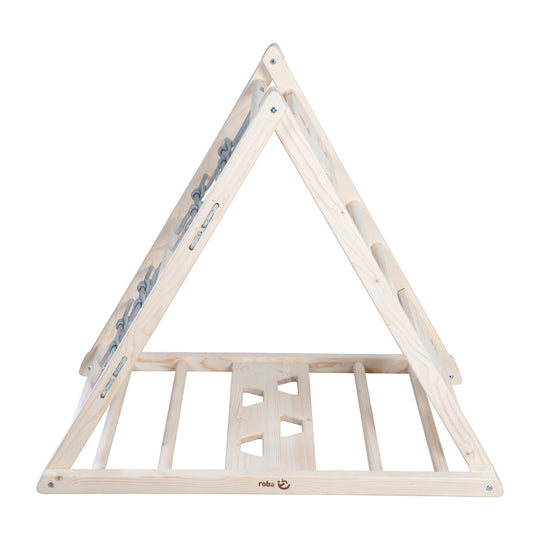 Triangolo di arrampicata in legno - Funzione a 3 lati - Naturale / grigio – Ritaglio (16/18)