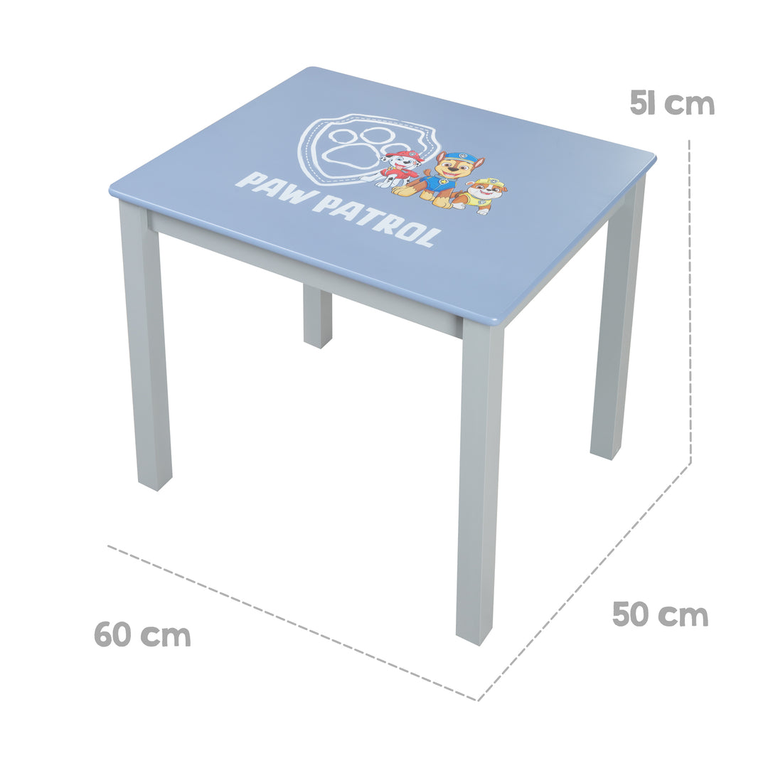 Set de mesa y sillas infantil 'Paw Patrol' - 2 Sillas infantiles & mesa para niños - Azul / gris – Infografía (6/13)