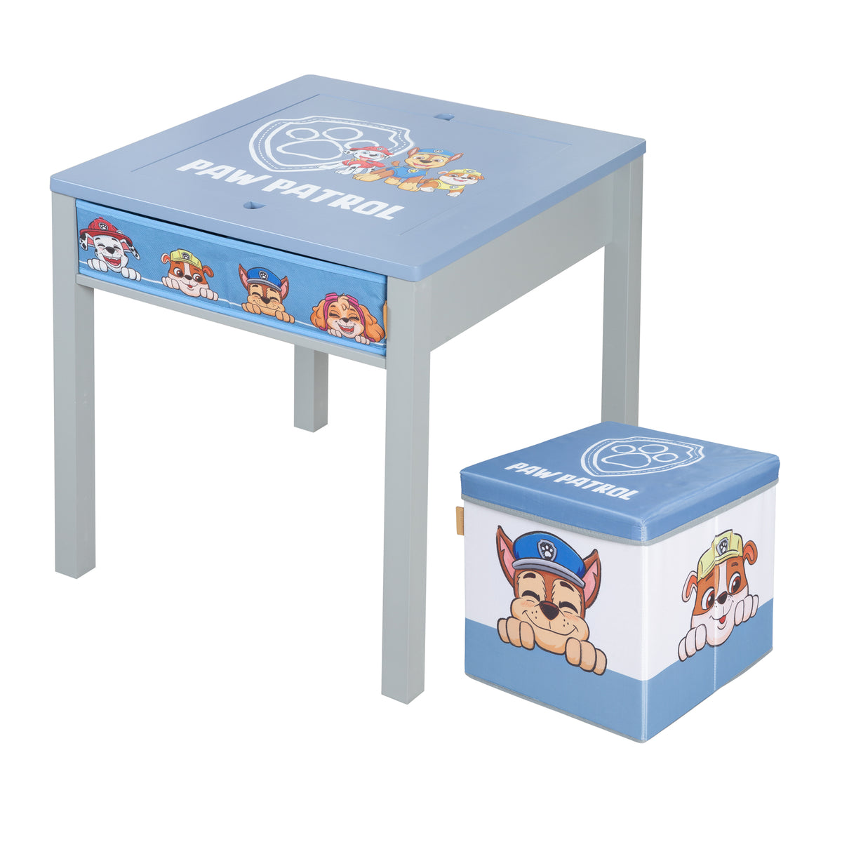 Children's Seating Set 'Paw Patrol' with Reversible Top Plate & Seat Box - Grey / Blue – Cutout (1/10)