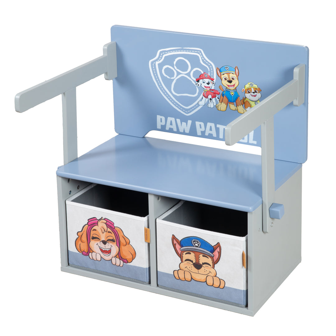 Klappbare Sitzbank 'Paw Patrol' + Canvas Boxen - Umbaubar zum Schulpult – Freisteller (10/18)