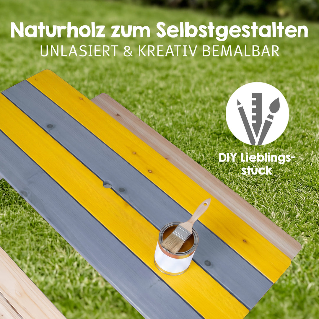 Children's Seating Set 'Outdoor+', Seating Set 'Picknick for 4', Solid Wood - Natural – Infographic (4/9)