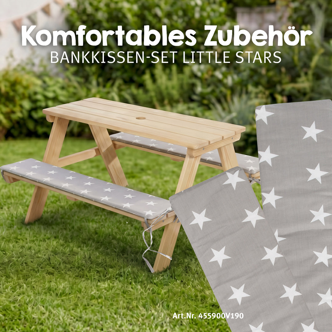 Children's Seating Set 'Outdoor+', Seating Set 'Picknick for 4', Solid Wood - Natural – Infographic (3/9)