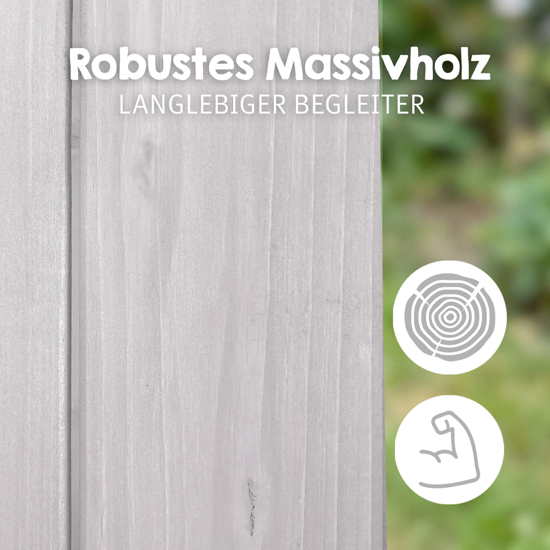 Set de mesa y sillas infantil 'Play' con bandejas de juego, resistente a la intemperie madera maciza, set de mesa y sillas & mesa de barro - Gris – Infografía (5/13)