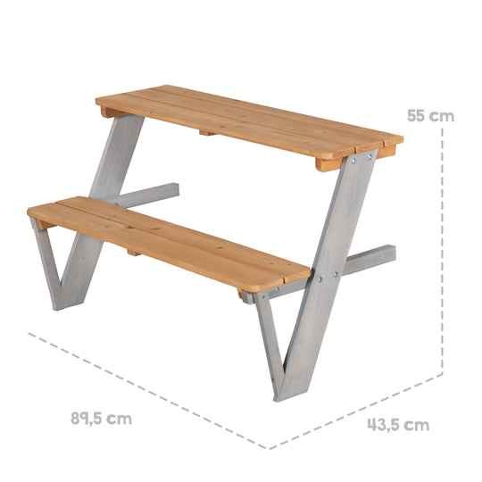 Casita de jardín completo incl. cocina de juguete + mesa de picnic - Madera barnizada multicolor – Infografía (11/11)