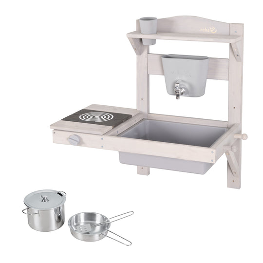 Mud Kitchen for Hanging incl. Accessories - FSC-Certified Wood - Grey Glazed – Special Image (10/10)