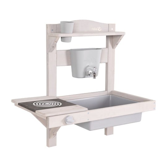 Mud Kitchen for Hanging incl. Accessories - FSC-Certified Wood - Grey Glazed – Cutout (3/10)