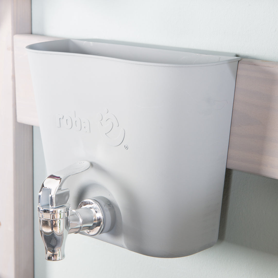 Mud Kitchen for Hanging incl. Accessories - FSC-Certified Wood - Grey Glazed – Detail Image (6/10)
