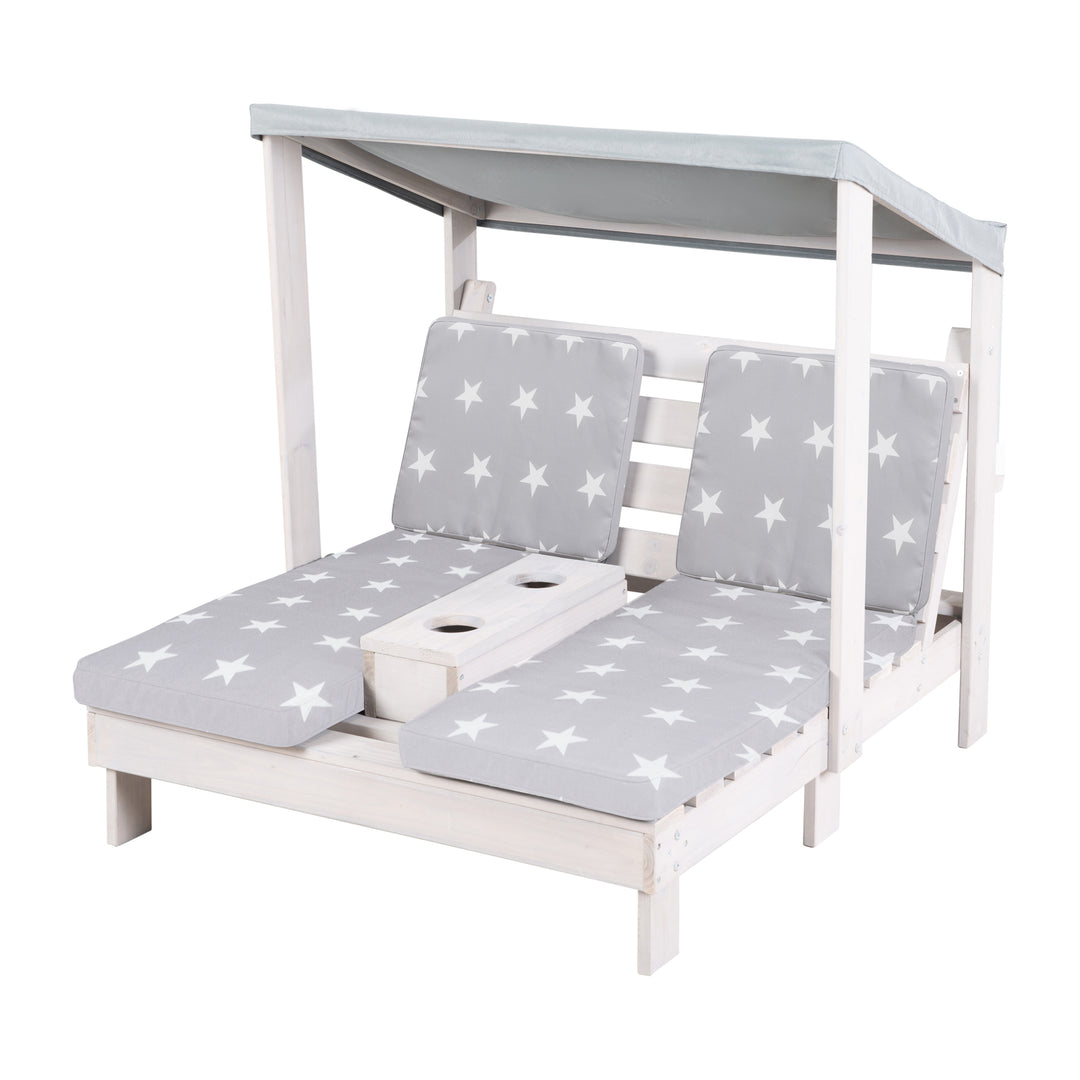 Outdoor Children's Lounger incl. Polster 'Little Stars' - FSC Certified Solid Wood - Grey – Cutout (1/7)